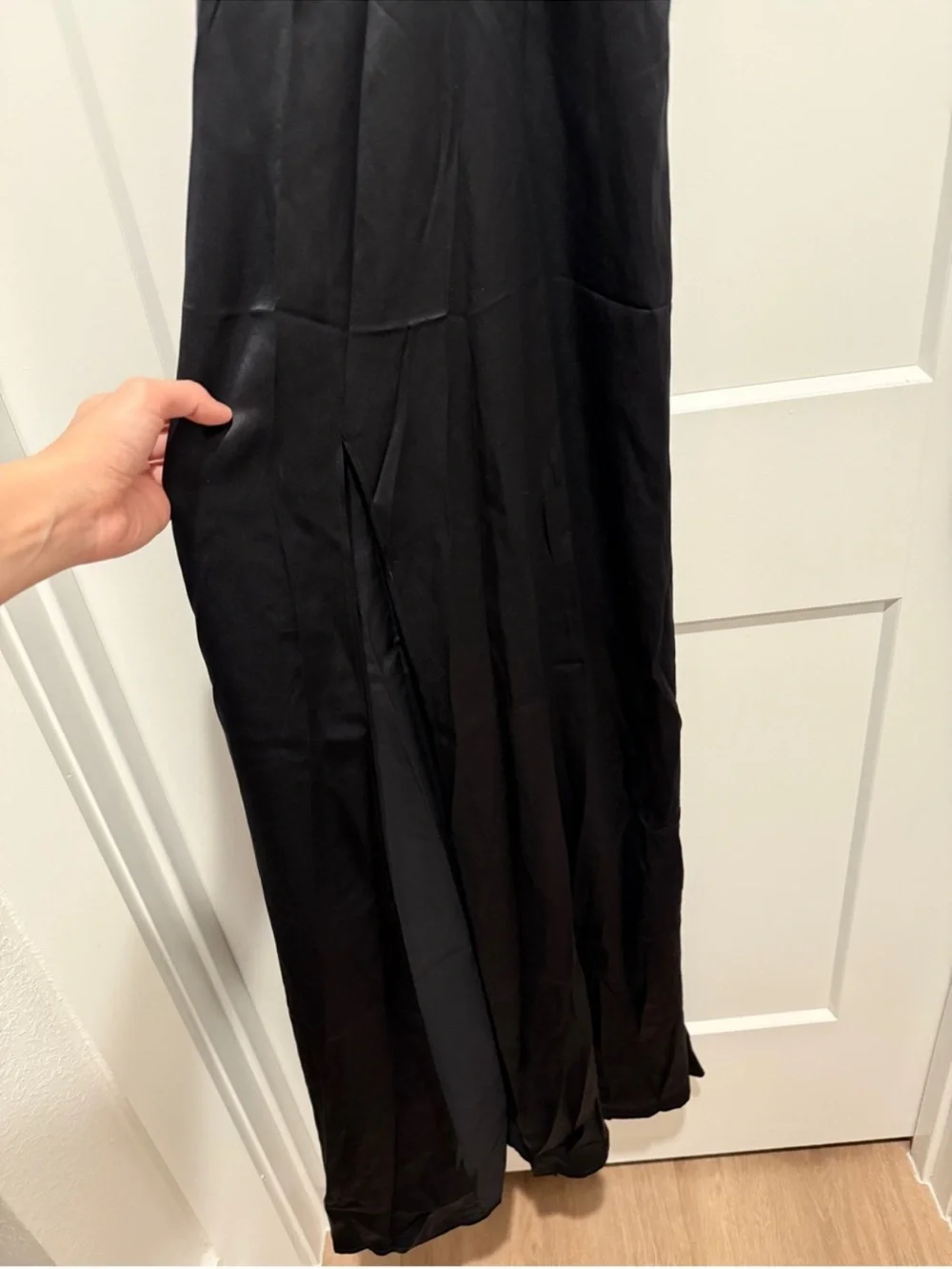 Reformation Satin Slip Maxi Dress - Black